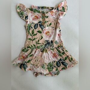 Posh Peanut - Floral Bodysuit Twirl Dress